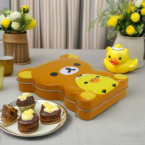 Boîte de rangement en métal personnalisée en forme d'ours de dessin animé, sans danger pour les aliments, pour chocolats de Pâques, bonbons, cadeaux pour enfants, emballage de fêtes - Product Image 2