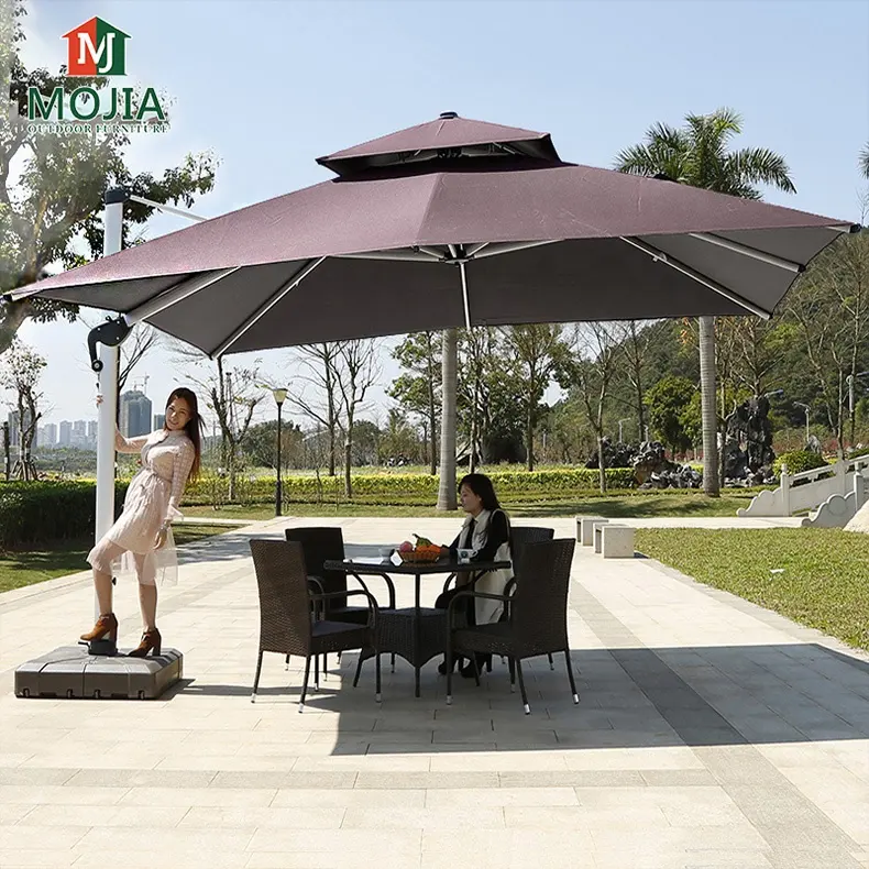 Açık bahçe şemsiyesi alüminyum 3m kare asılı ofset şemsiye bahçe 10 ft konsol ticari plaj güneş veranda şemsiyesi
