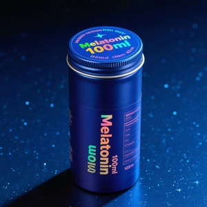 Private Label Aluminum Melatonin <b>Pill</b> Bottle Custom Sleep Aid Supplement Jar Vitamin Capsule <b>Container</b> - Product Image 1