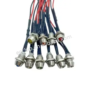 3V - 12V 5mm 8mm Prewired Luz Indicadora Painel LED Sinal de Aviso Branco Vermelho Verde Azul Amarelo Mini Piloto Lâmpada Pré Diodo Com Fio