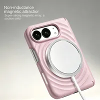 Coque Duo pour iPhone avec motif animal, texture ondulée, silicone liquide et attraction magnétique