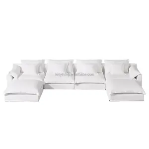 Felly Lounge sezionale in velluto di lusso a forma di L divano reclinabile divano a nuvola divano modulare