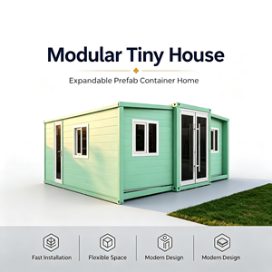 Casa Modular Expandible de 20 pies/30 pies/40 pies, Diseño Moderno Verde Menta, Casa Contenedor, Habitación para Huéspedes en el Patio Trasero, Apartamento Tipo Estudio - Product Image 1