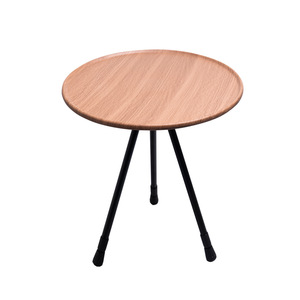 Portable <b>Folding</b> Round <b>Table</b> Aluminum Alloy Height <b>Adjustable</b> Camping Outdoor <b>Table</b> Black Wood Grain Color 37x56x35cm - Product Image 4