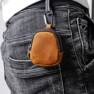 Ya365 Wholesale <strong>Crazy</strong> Horse Leather Women <strong>Earphone</strong> Holder <strong>Earphone</strong> Mini Keychain Coin Purse for Men - Product Image 6