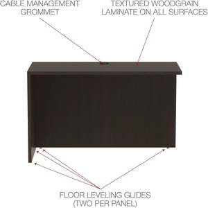 Serie Alera Valencia 47.25 pulgadas X 23.63 Pulgadas X 29.5 Pulgadas Escritorio Reversible Return/Bridge Shell Espresso para Oficina - Product Image 6