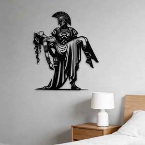 Decoración de Pared de Metal con Diseño de Espartanos y Diosas de la Antigua Grecia - Arte Histórico Heroico para Decoración de Interiores de Hogar, Sala de Estar u Oficina - Product Image 3