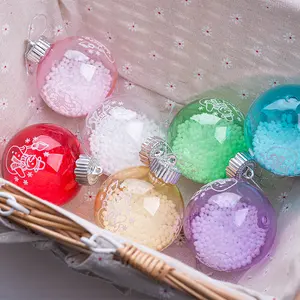 Nordic ins boule imprimée de graines de bulles de haute qualité translucide 8cm décoration de vacances de fête de Noël boule de Noël
