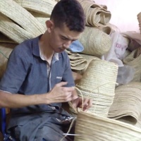 Orijinal Özel Logo Doğal Desenli Fas Doum Malzemeli Alışveriş Sepetleri Orta Boy (30-50cm) Saplı EXXOT DESIGN MA Menşei