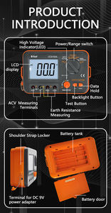Testeur numérique de résistance à la terre 3 fils idéal pour une mesure précise de la résistance du sol VC4105A - Product Image 5