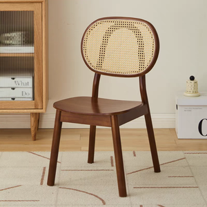 Chaise de salle à manger en bois massif de luxe avec siège en cuir ou en contreplaqué pour cafés et hôtels - Product Image 4