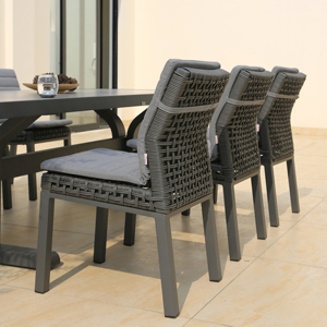 Sedia da pranzo da esterno OSMEN <span class=keywords><strong>LUMI</strong></span> 2.0, impermeabile, resistente ai raggi UV, in vimini, per giardino, <span class=keywords><strong>ristorante</strong></span>, patio. - Product Image 3