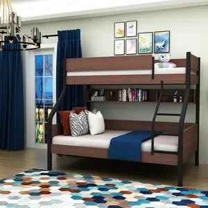 Adult Bunk Bed Adult Twin Over Full Metal Frame Wooden Bunk Bed For 3 People Bunk Bed Modern For Sale Kids Bedroom Sets