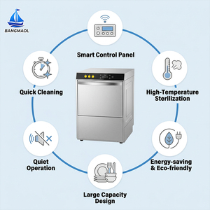 <span class=keywords><strong>Lavabicchieri</strong></span> Commerciale Sottobanco Completamente Automatico ad Alta Temperatura con Sanificazione e Risparmio Energetico per <span class=keywords><strong>Bar</strong></span>, Caffè, Hotel - Product Image 4