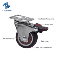 Zuo Gang Fabricant Fourniture Directe Guangdong Meubles Roulettes 4 Pièces Jeu Tpr Roulette Pivotante Double Plaque Supérieure