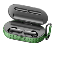 Headphone bluetooth nirkabel, earbud olahraga stereo pengisian tenaga surya