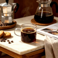 Petite tasse à café réutilisable en verre sans BPA, compatible lave-vaisselle et micro-ondes, cadeau unisexe