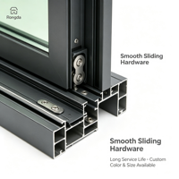 Fenêtre coulissante horizontale en aluminium sur mesure avec moustiquaire en acier inoxydable insonorisée pour usage domestique