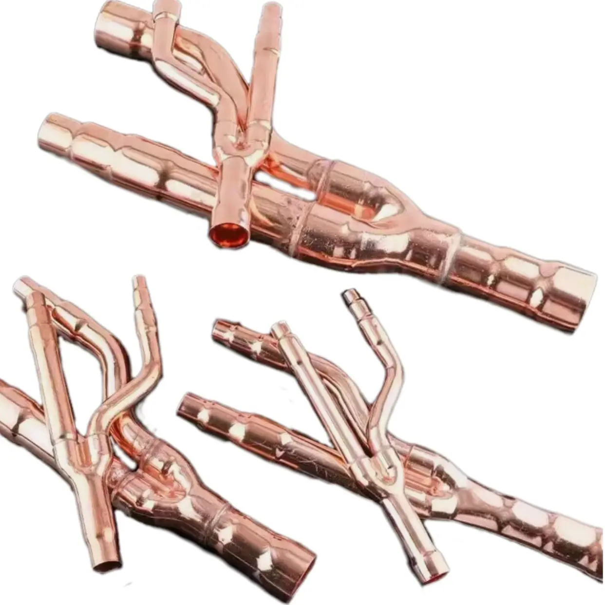 copper pipe flared fittings Central Air Conditioner Copper Disperse Pipe Y Branch Refnet Joint Kits