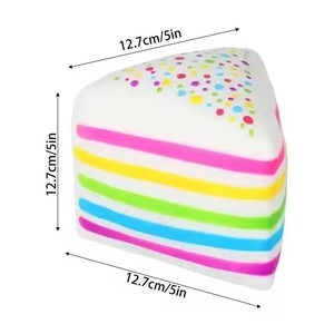 Jouet Squishy Doux à Remontée Lente Gâteau Arc-en-ciel Anti-stress Simulation Alimentaire Jouet Éducatif pour Enfants et Adultes - Product Image 6