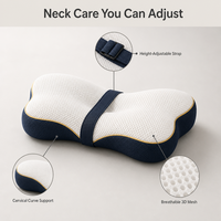Oreiller cervical en mousse à mémoire de forme, réglable en hauteur, oreiller ergonomique en forme de papillon, personnalisation OEM prise en charge.