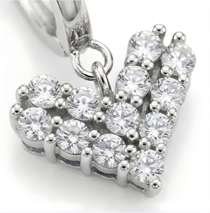 Pendientes de Aro de Plata 925 con Moissanita en Forma de Corazón, Pendientes de Botón con Forma de Corazón, Joyería con Engaste de Garra Bañada en Rodio para Mujer - Product Image 3