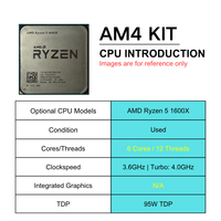 Set Kombo Mainboard B450 AM4 BARU AMD Ryzen 5 1600X dengan XMP 2X DDR4 DIMM M.2 NVME GEN3X4 SATA3.0 USB3.0 Motherboard B450