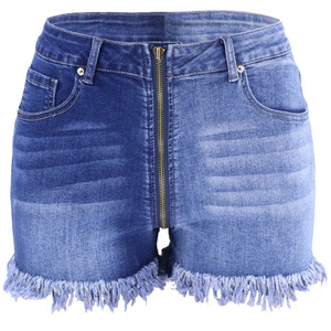 Aipa 2022 mùa hè rửa cao eo denim quần short dây kéo dài quần jean quần short cho phụ nữ - Product Image 5