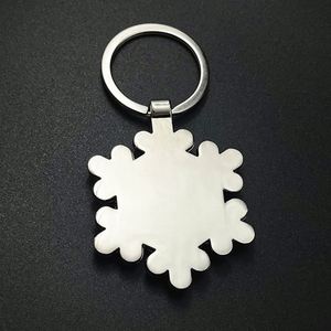 Christmas Snowflake Keychains Ornament Wooden Wood Eco-Friendly <b>Metal</b> <b>Key</b> <b>Chains</b> Snowflake Shape <b>Key</b> Rings Keychain - Product Image 6