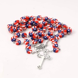 Rosario Americano con Crocifisso, Collana con Perline di <span class=keywords><strong>Preghiera</strong></span> Cattoliche, Regalo Patriottico per Uomo e Donna, Stile Quotidiano - Product Image 3