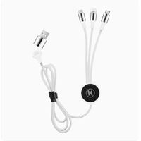 Kabel Pengisi Daya Nylon Kepang 5-in-1 1.2M dengan Logo LED 2 hingga 3 Warna, Hadiah Promosi, Kabel Data Multifungsi dengan Kotak Hadiah, Logo Custom