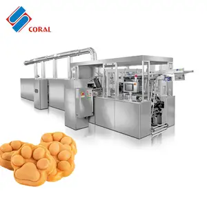 Custom 304 Stainless Steel Auto Soft Wafer Cube Waffle Biscuit Making Machine Supplier Filled Wafer Production Line