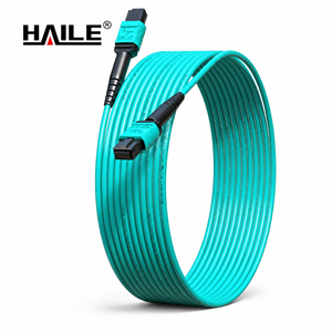 สายแพทช์ HAILE แบบ MPO-MPO ตัวเมียเป็นตัวผู้ OM3/OM4 ระยะไกล 8/12/16/24 คอร์ ความสูญเสียมาตรฐาน สำหรับศูนย์ข้อมูลอินเทอร์เน็ตและการใช้งาน AI - Product Image 1