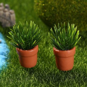 Plantas en Maceta Simuladas en Miniatura de 3-5 cm, Decoración de Escritorio Interior de Resina, Modelo de Flor Artificial Verde - Product Image 2