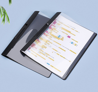 Carpeta de Almacenamiento de Documentos de Oficina con Varilla Giratoria de Apertura Lateral, Estándar Estadounidense A4, Transparente, Impresa con UV, de Polipropileno