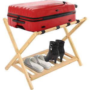 Cross-border wooden luggage <b>storage</b> rack, hotel double-layer luggage rack, floor-standing <b>suitcase</b> holder - Product Image 1