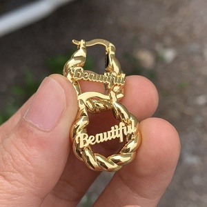Pendientes de Aro Personalizados con Nombre <span class=keywords><strong>para</strong></span> Bebé, Mini Aros de 18mm y 25mm, Chapados en Oro de 18K, Joyería con Placa de Nombre <span class=keywords><strong>para</strong></span> Niñas - Product Image 6