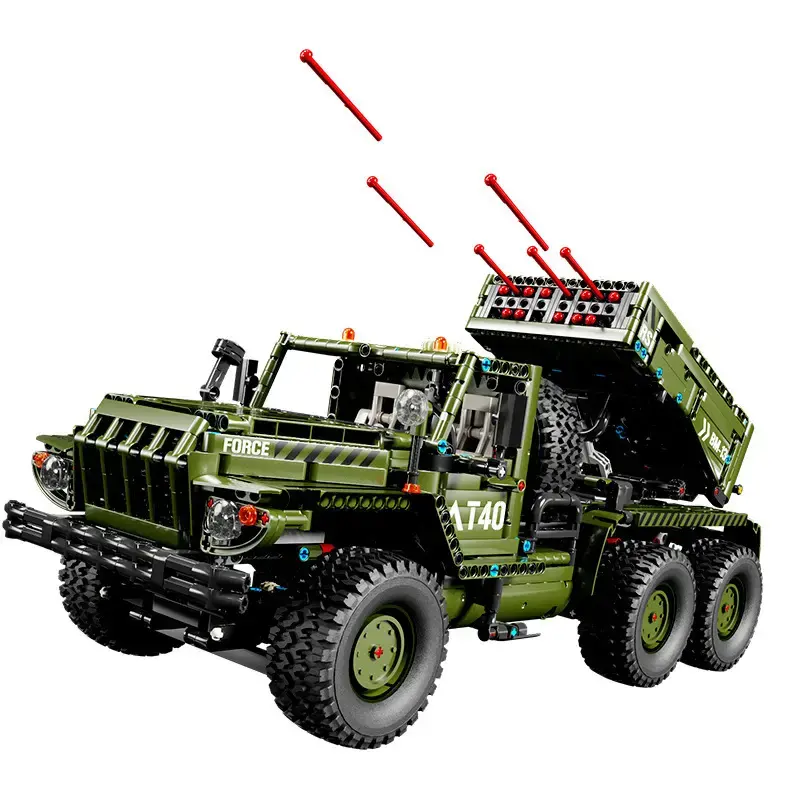 TaiGaoLe T4011 Electric Rocket Gun bazooka Military Truck DIY Assembling Bricks Model Building Block toys for kids