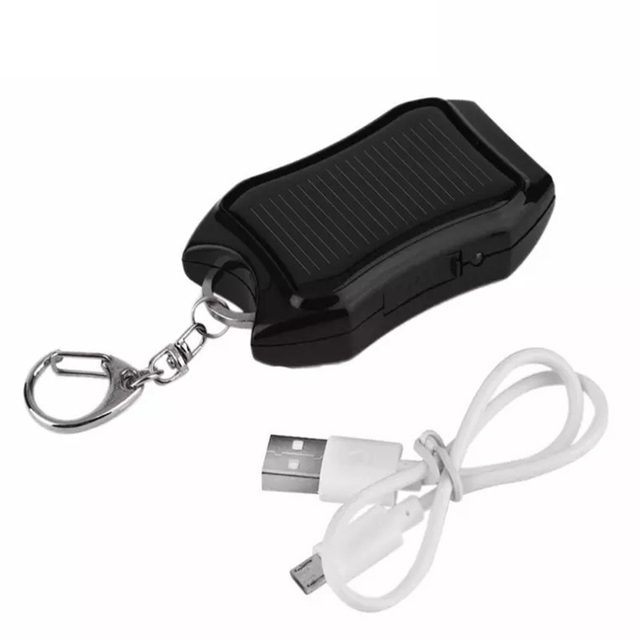 Popular Mini Keychain Mobile Power Supply LED Flashlight USB Emergency Charging Solar Keychain Charger