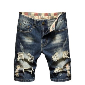 Thời Trang Mới Mens Ripped Jeans Quần Áo Thương Hiệu Quần Short Mùa Hè Quần Short Denim - Product Image 1