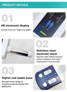 8 Sensörlü BIA Teknolojisi ile OEM Akıllı Vücut Yağ Ölçer, Sıvı Kristal Dokunmatik Ekranlı Vücut Yağ Analizi - Product Image 3