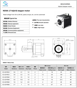 Motor paso a paso híbrido <span class=keywords><strong>Nema</strong></span> <span class=keywords><strong>17</strong></span> de alta calidad 42HB400L4 de <span class=keywords><strong>42</strong></span> mm para impresora, fabricado en China - Product Image 6