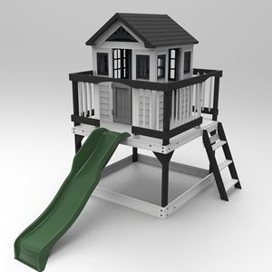 Casita de Juegos Infantil de Madera de Doble Capa, Popular y Clásica, con Tobogán y Estructura para Trepar - Product Image 2
