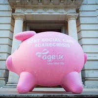 Ballon de publicité gonflable personnalisé en forme de cochon rose géant, tirelire gonflable
