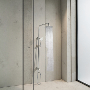 Ensemble de pommeau de douche à eau froide chromé moderne robinet de douche de salle de bain avec seulement valve <span class=keywords><strong>d</strong></span>'<span class=keywords><strong>angle</strong></span> de fixation froide ensemble de douche - Product Image 5
