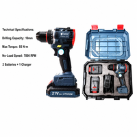 Perceuse sans fil à moteur sans balais 21V, 2 vitesses, couple élevé, perceuse électrique multifonctionnelle portative, outils électriques