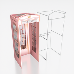Toptan Özelleştirilmiş Antika Metal Pembe Telefon Londra Klasik Telefon Kulübesi Satılık 360 Fotoğraf Kabini Telefon Kulübesi Kabini - Product Image 1