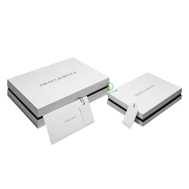 Luxury Custom Logo White Rigid Hard Case Cardboard Boxes Packaging Removable Lid and Base Rigid Paper Gift Box With Neck
