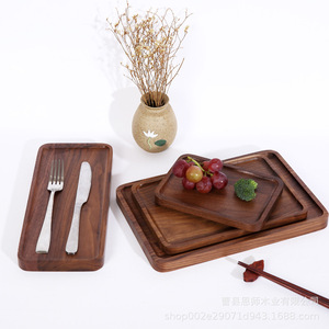 Solid Wood Tray <b>Set</b> <b>Square</b> Serving Platter For Fruit Breakfast Snack Restaurant Tableware Hotel Coffee Tea Use - Product Image 3