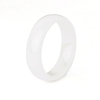 Gostar Hommes et Femmes En Stock Simple Doigt Bijoux 6mm Haute Tactile Blanc Noir Jaune Vert Blanc Core Bague En Céramique